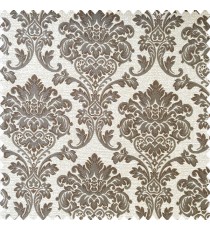 Grey cream and brown color beautiful traditional designs texture background swirls polyester main curtain